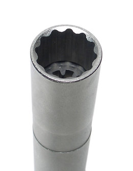 Douille de bougie a aimant douze pans, longue (3/8) 14 mm