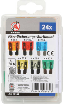 Assortiment de fusibles auto 24 pieces