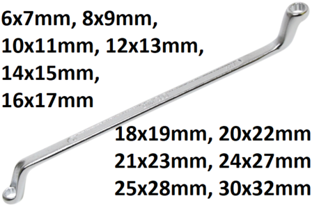 Cles polygonales contre coudees, 6x7 mm