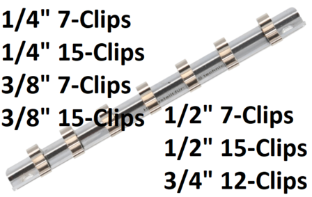 Rail pour douilles 7 clips 6,3 mm (1/4)