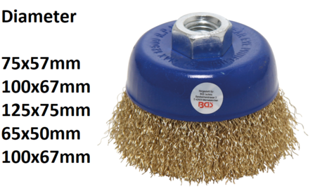 Fil Coupe Brush M14x2, 75 x Hauteur 57 mm, laiton