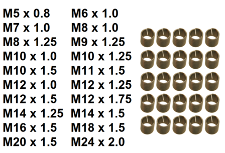 Inserts taraudes M5 x 0,8 mm 25 pieces