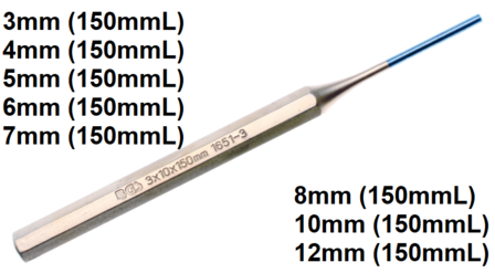 Chasse-goupilles 3 - 12mm (150mmL)