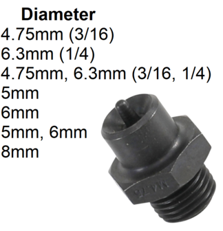 Mandrin OP1 pour art. 3057 4,75 mm (3/16)