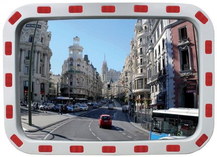 Miroir de securite avec bord reflechissant de 80 mm de diametre