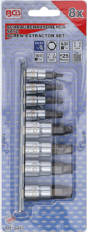 Jeu d&#039;extracteurs de vis (1/4) / (3/8) pour six pans creux 3 -10 mm 8 pieces