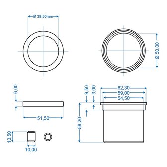 Palier lisse pour frein a inertie compatible avec Knott KF27A - KF30C - KRV30B - KRV30A/B