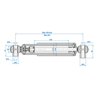 Amortisseur 900kg CC=250-380 jeu de 2 pieces