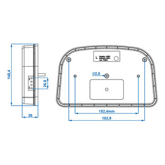 Feu arriere 6 fonctions 240x150mm LED gauche