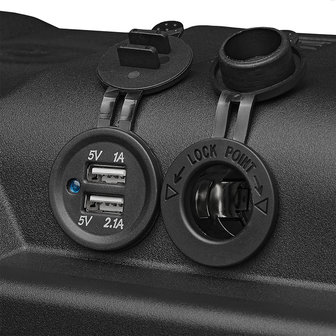 Coffret a piles 35x18x23cm 2x USB - 1x prise 12V - Voltmetre - 2x prise Anderson