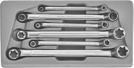 Jeu de 6 cles polygonales Torx (t te 75&deg;)