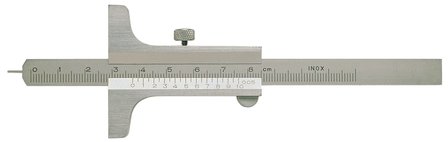 Jauge de profondeur avec point de mesure interchangeable en acier trempe 0-200mm