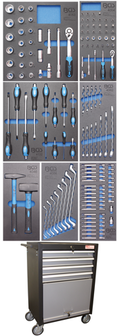 Servante d&#039;atelier, Profil Junior 4 tiroirs avec 151 outils