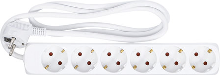 Barre de prises de courant sextuple cordon de 1,4 m 3 x 1,5 mm&sup2; IP 20