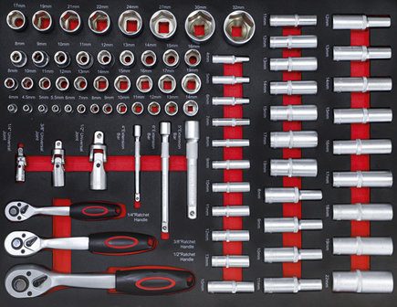 Servante d&rsquo;atelier 7 tiroirs, 1 porte laterale avec 250 outils