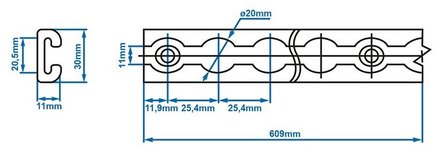 Pion d&#039;ancrage double avec boulon 3/8