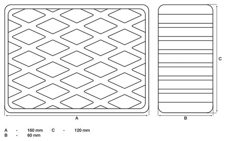 Bgs technic Rubberen pad voor hefplatforms 160 x 120 x 60 mm