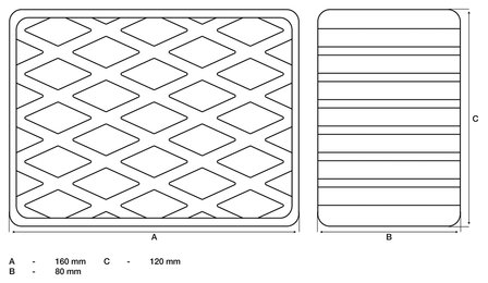 Bgs technic Rubberen pad voor hefplatforms 160 x 120 x 80 mm