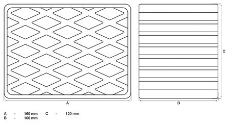 Bgs technic Rubberen pad voor hefplatforms 160 x 120 x 100 mm