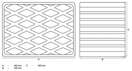 Bgs technic Rubberen pad voor hefplatforms 160 x 120 x 100 mm