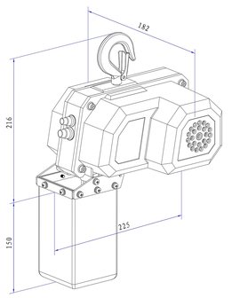 Palan electrique a chaine 150kg 6 metres 230V