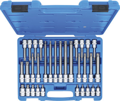 Jeu de douilles embouts 12,5 mm (1/2) Profil TP avec percage TP20 - TP70 32 pieces