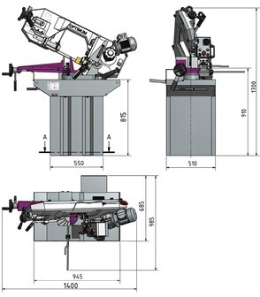 Machine a scier avec convertisseur de frequence diametre 225 mm