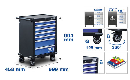 Servante d&#039;atelier 7 tiroirs avec 263 outils