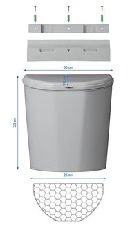 Poubelle avec couvercle 10L pour caravane/camping-car