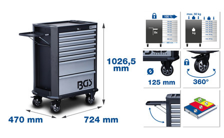 Servante d&#039;atelier 8 tiroirs avec 296 outils