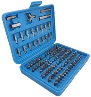 Jeu d&#039;embouts 1/4 en chrome vanadium 100 pieces