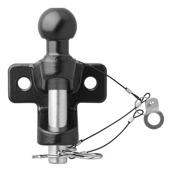 Boule d&#039;attelage noire combinee double version D21/S350 homologuee type E