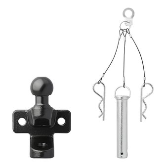 Boule d&#039;attelage noire combinee double version D21/S350 homologuee type E