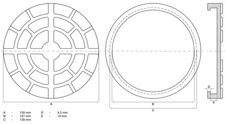 Bgs technic Rubberschijf voor hefplatforms dia 150 mm