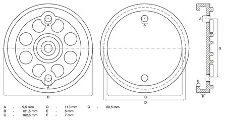 Plato de goma pour pont elevateur &Oslash; 120 mm