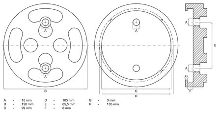 Plato de goma pour pont elevateur &Oslash; 120 mm