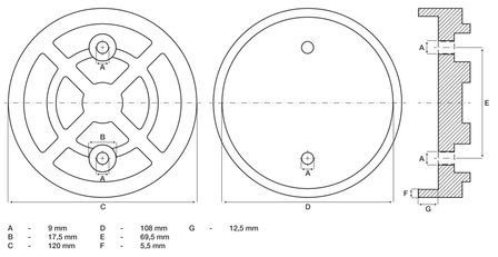 Plato de goma pour pont elevateur &Oslash; 120 mm