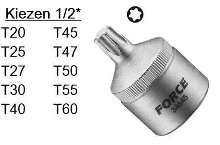 Douilles tournevis Torx 1/2 (seule piece)