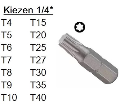 Embout Torx 1/4 T4-T40