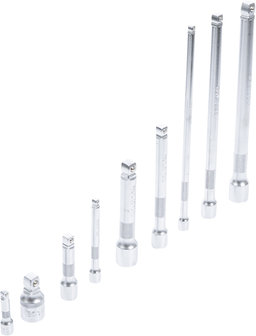 Jeu de rallonges basculants 6,3 mm (1/4) / 10 mm (3/8) / 12,5 mm (1/2) 9 pieces