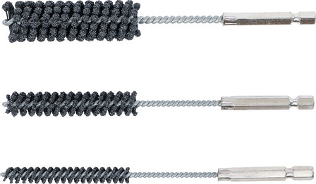 Jeu d&rsquo;outils de rodage flexible empreinte six pans male 6,3 mm (1/4) grain 60 / 80 8 - 12 - 20 mm 3 pieces