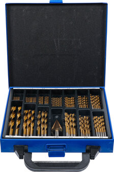 119 pieces Twist &amp; Step Drill Set HSS Titanium Coated, 1-10 mm