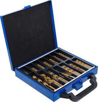 119 pieces Twist &amp; Step Drill Set HSS Titanium Coated, 1-10 mm