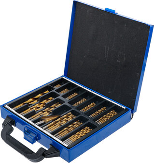 119 pieces Twist &amp; Step Drill Set HSS Titanium Coated, 1-10 mm