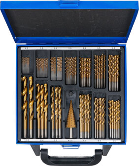 119 pieces Twist &amp; Step Drill Set HSS Titanium Coated, 1-10 mm