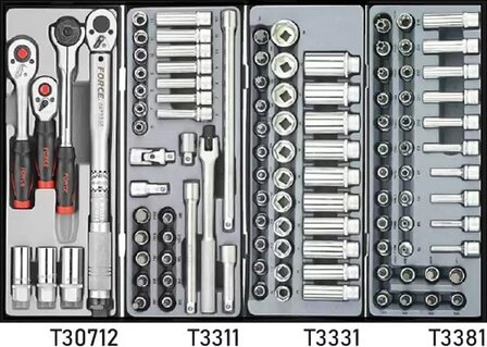 Chariot a outils noir a 8 tiroirs avec 376 outils