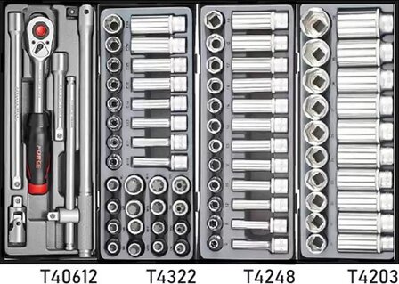 Chariot a outils rouge a 8 tiroirs avec 376 outils