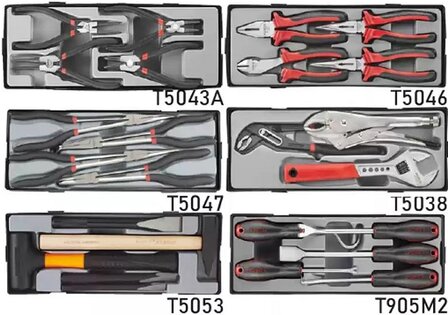 Chariot a outils jumbo noir avec 8 tiroirs et 365 outils (EVA)