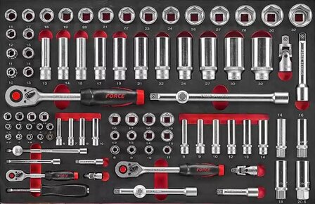 Chariot a outils noir a 8 tiroirs avec 308 outils (EVA)