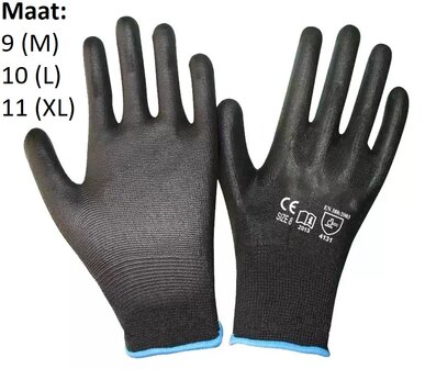 Gants de travail noirs